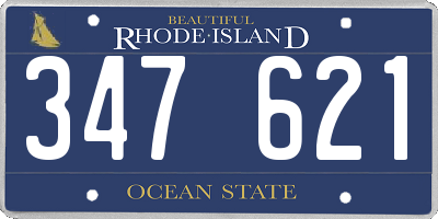 RI license plate 347621