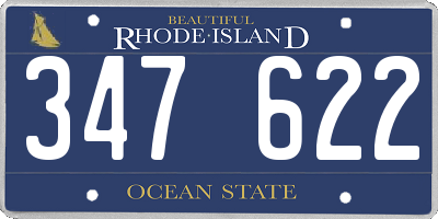 RI license plate 347622