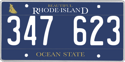 RI license plate 347623
