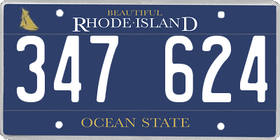 RI license plate 347624