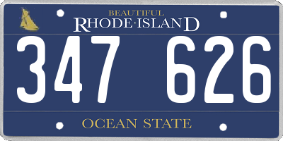 RI license plate 347626