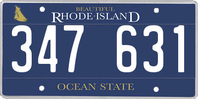 RI license plate 347631