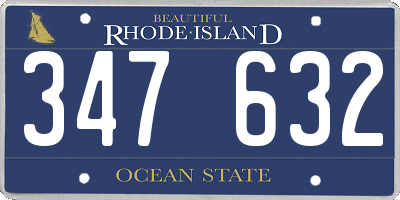 RI license plate 347632