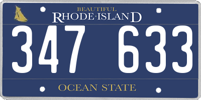 RI license plate 347633
