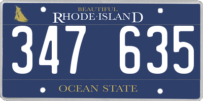 RI license plate 347635