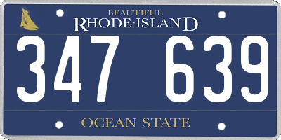 RI license plate 347639