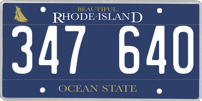 RI license plate 347640