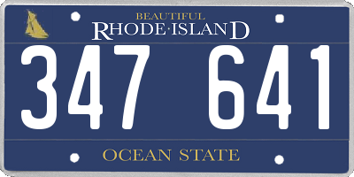 RI license plate 347641