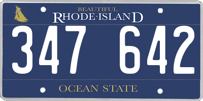 RI license plate 347642