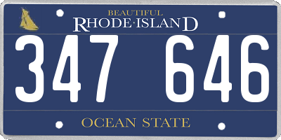RI license plate 347646