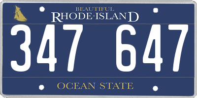 RI license plate 347647