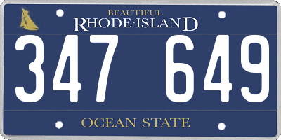 RI license plate 347649