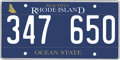 RI license plate 347650