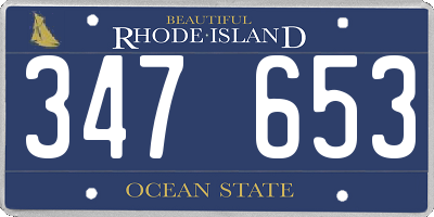 RI license plate 347653