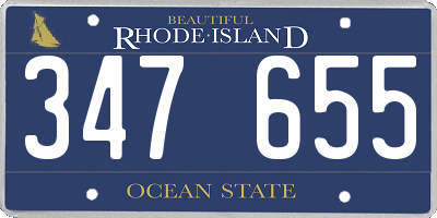 RI license plate 347655