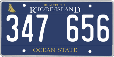 RI license plate 347656