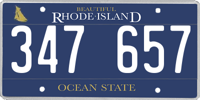 RI license plate 347657
