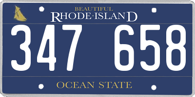 RI license plate 347658