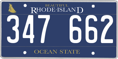 RI license plate 347662