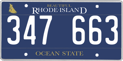 RI license plate 347663