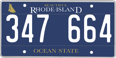 RI license plate 347664