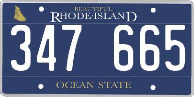 RI license plate 347665