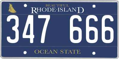 RI license plate 347666