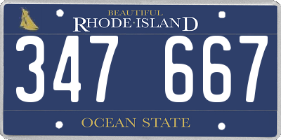 RI license plate 347667