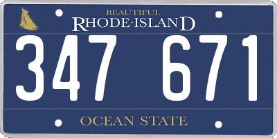 RI license plate 347671