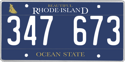RI license plate 347673