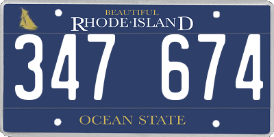 RI license plate 347674