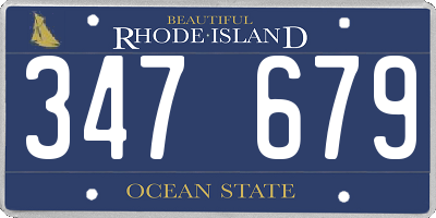 RI license plate 347679