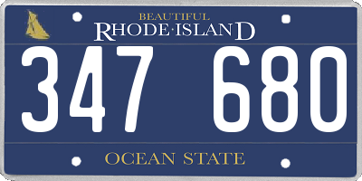 RI license plate 347680