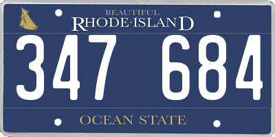 RI license plate 347684