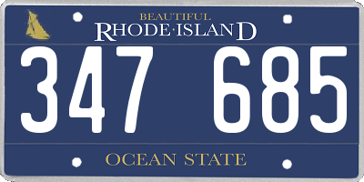 RI license plate 347685