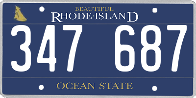 RI license plate 347687