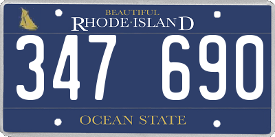 RI license plate 347690