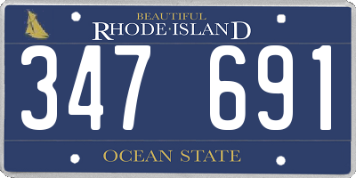 RI license plate 347691
