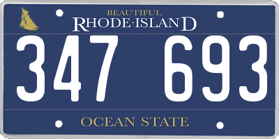 RI license plate 347693