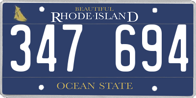 RI license plate 347694