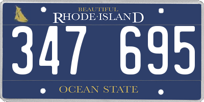 RI license plate 347695