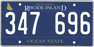 RI license plate 347696