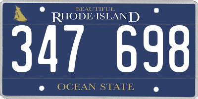 RI license plate 347698