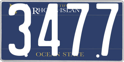 RI license plate 3477