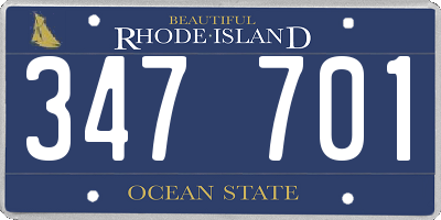 RI license plate 347701
