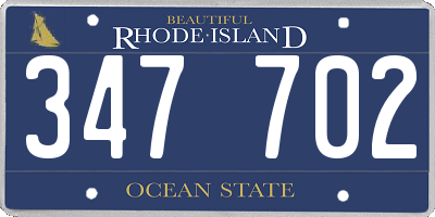 RI license plate 347702