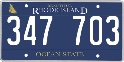 RI license plate 347703
