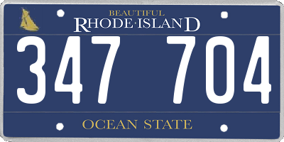 RI license plate 347704