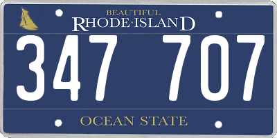 RI license plate 347707