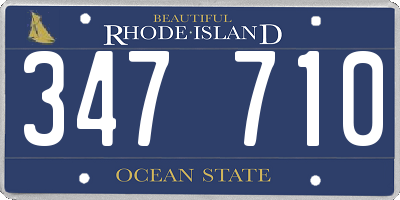 RI license plate 347710